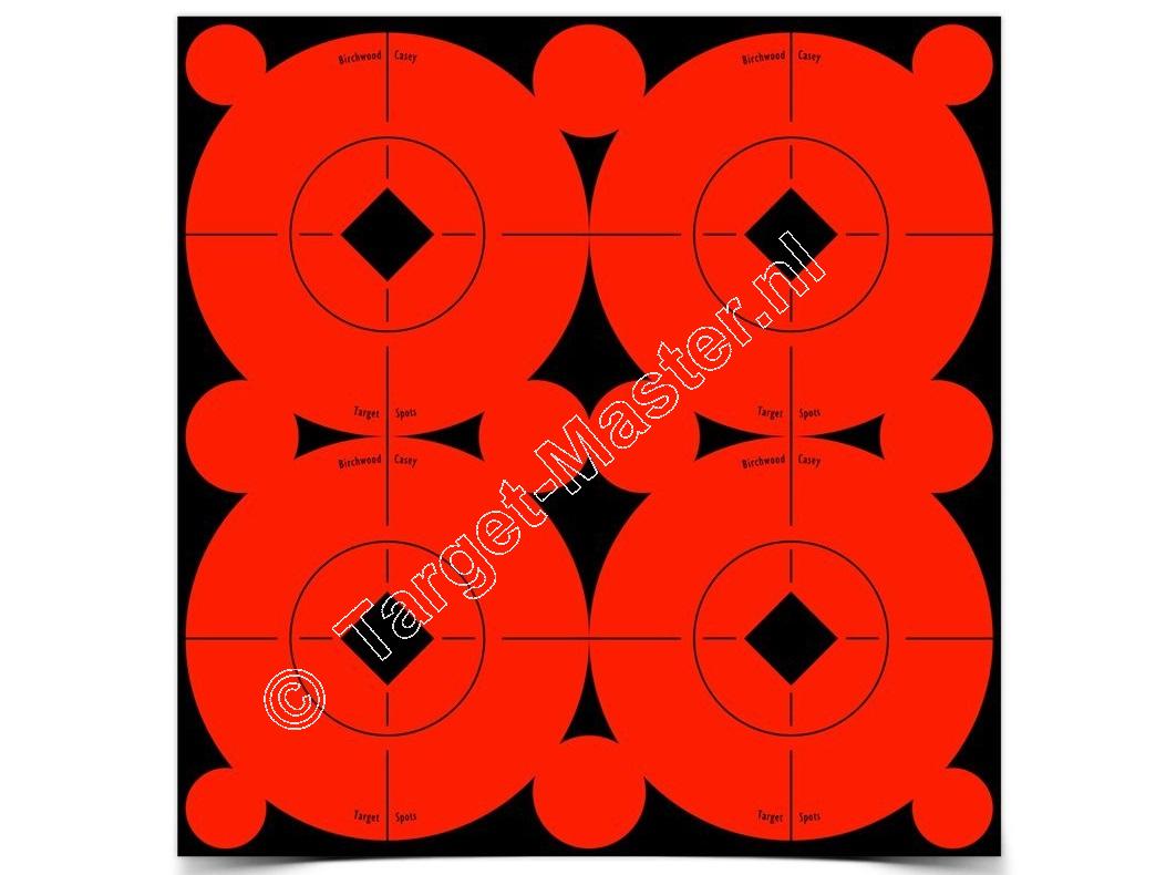 Birchwood Casey TARGET SPOTS Zelf Klevende Doelen ROOD  7.5 Centimeter